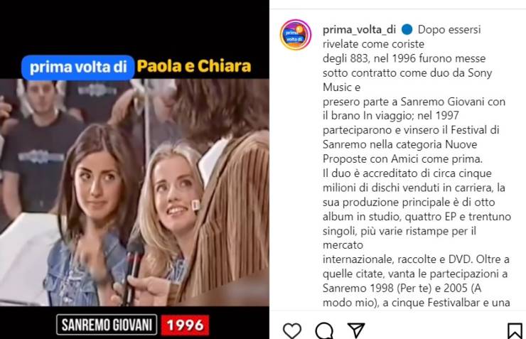 paola e chiara agli esordi video